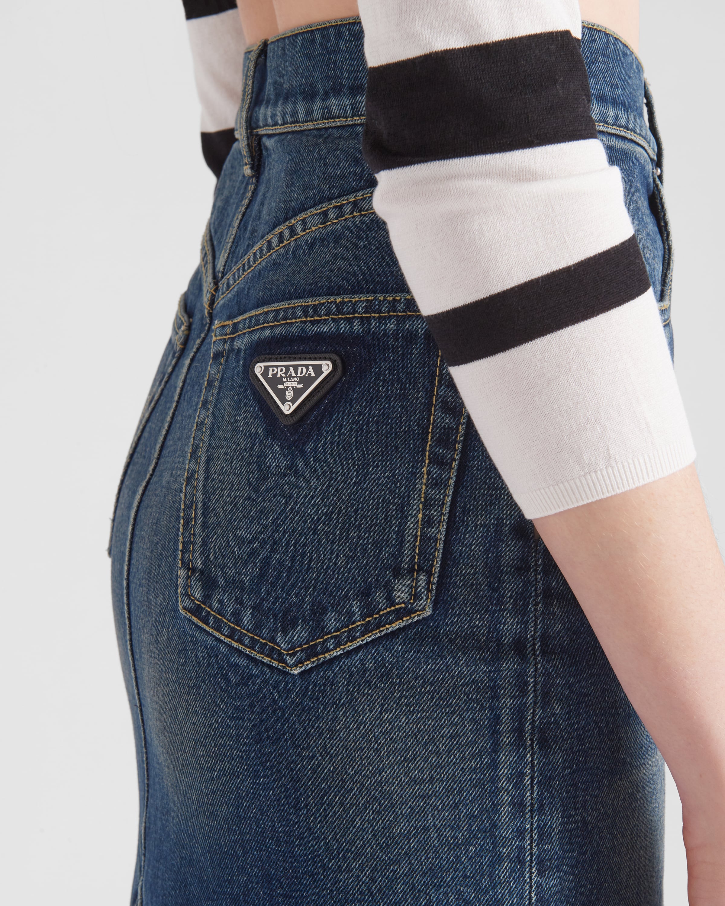 Prada denim sale skirt