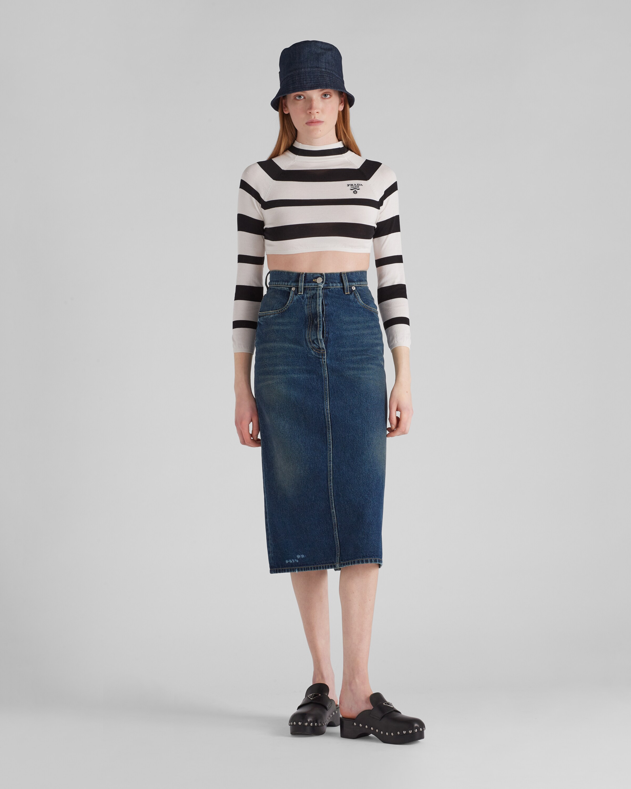 Prada discount denim skirt