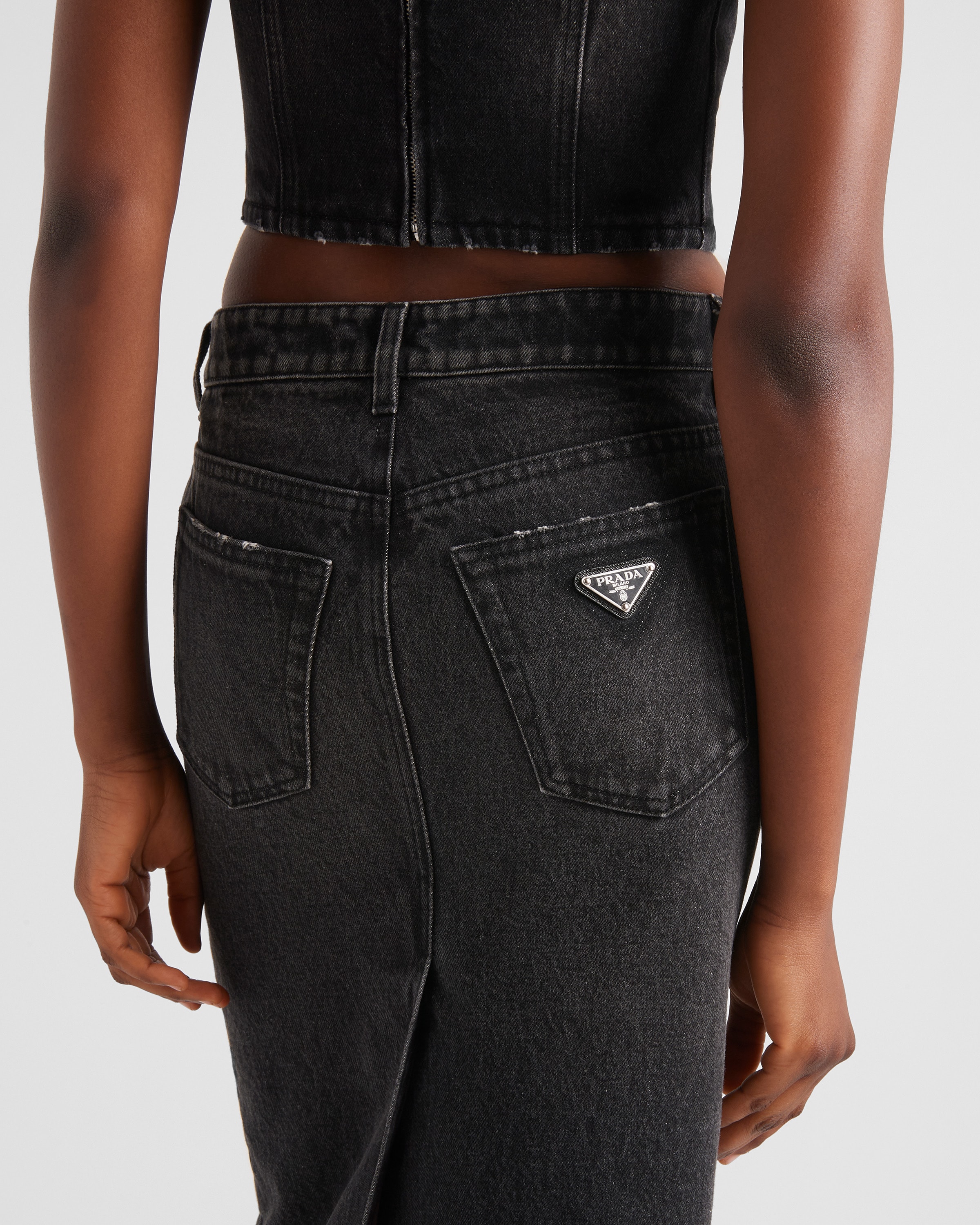 Prada denim sale skirt