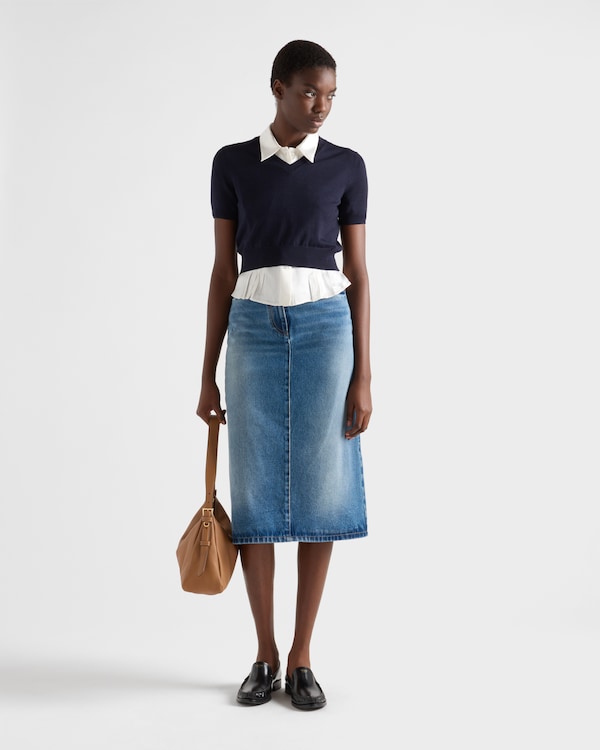 Flared denim skirt Flared denim skirt