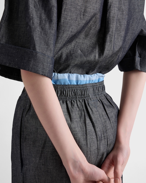 샴브레이 스커트 - 블루 샴브레이 스커트 - 블루