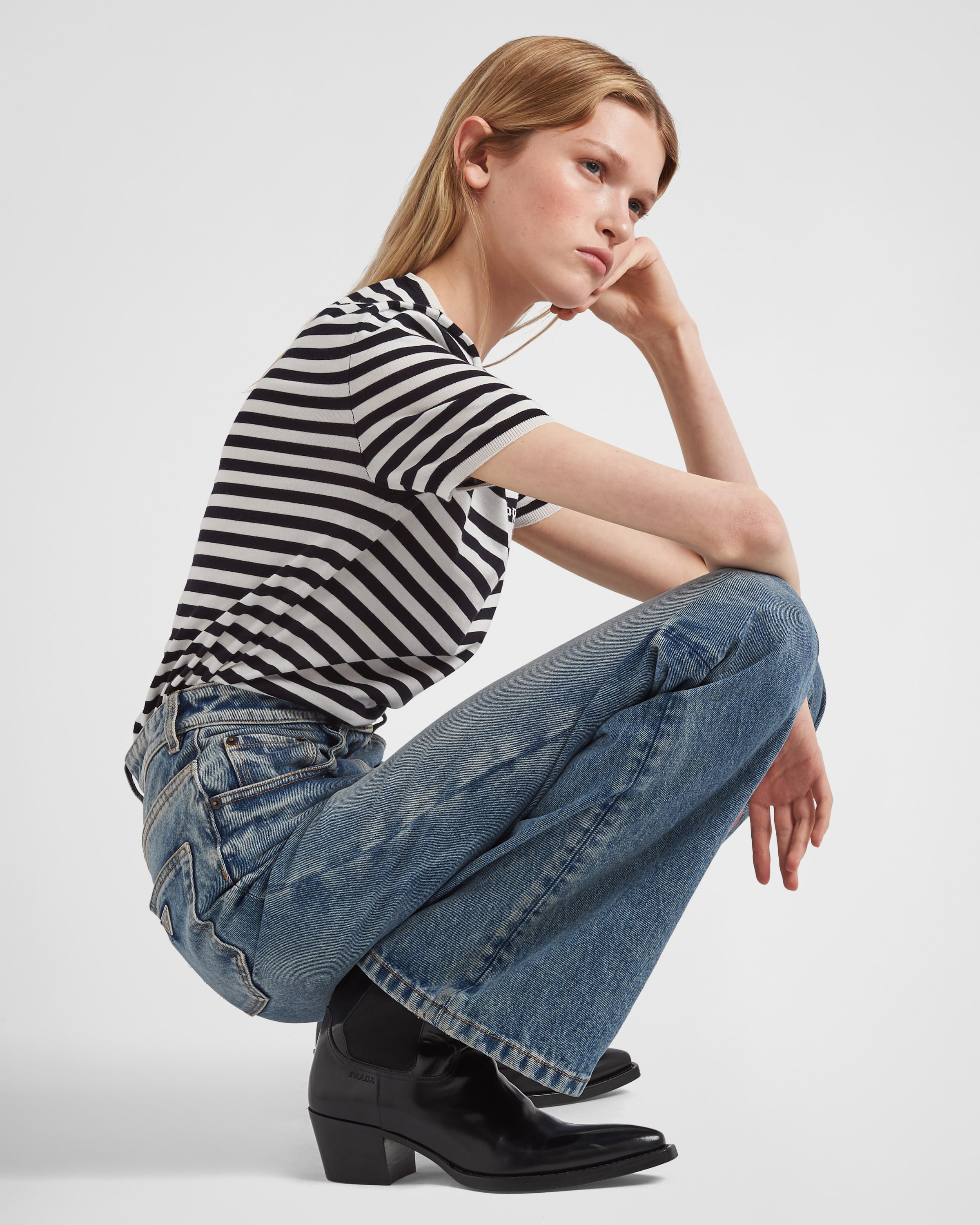 Sky Blue Five-pocket Denim Jeans | PRADA