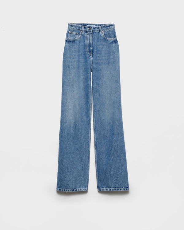 Mid Blue High-waisted denim jeans | PRADA