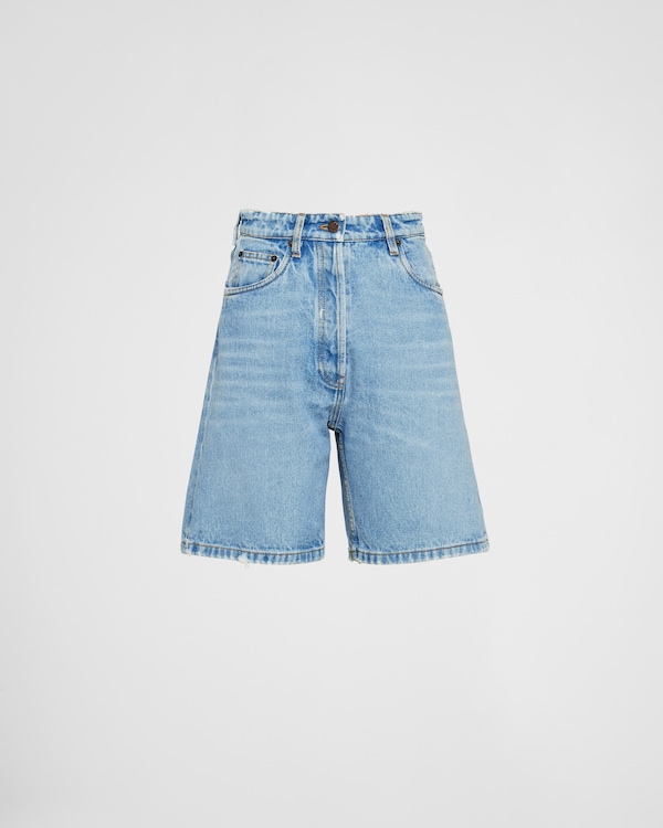 デニム・ジーパン PRADA | Denim Bermudas GFP506_14CC_F0BAU_S_OOO Sky Blue Denim Bermudas | PRADA