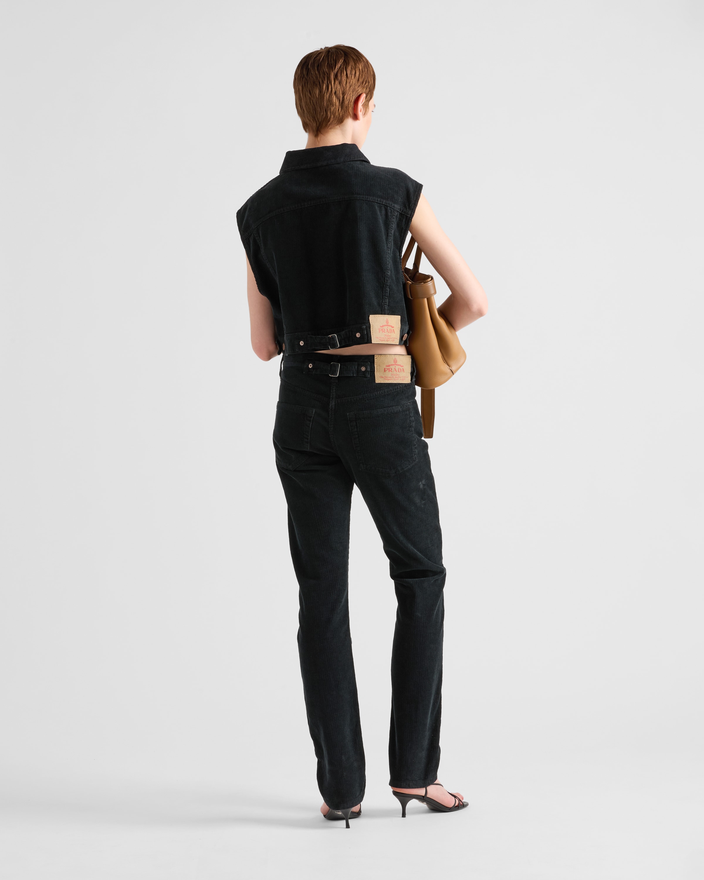 Black Five-pocket Corduroy Jeans | PRADA