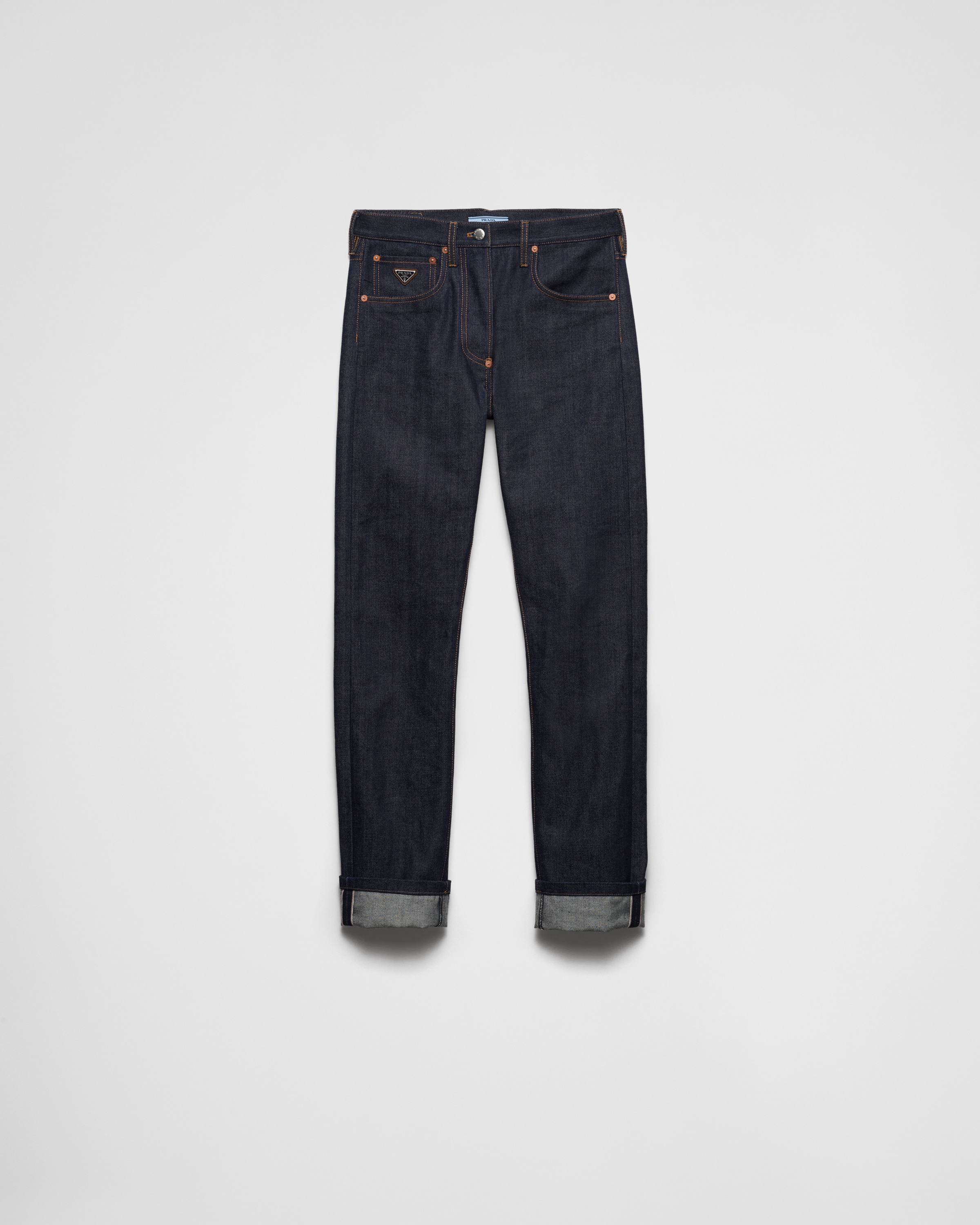 Prada Straight Jeans In Selvedge Denim In Blue | ModeSens