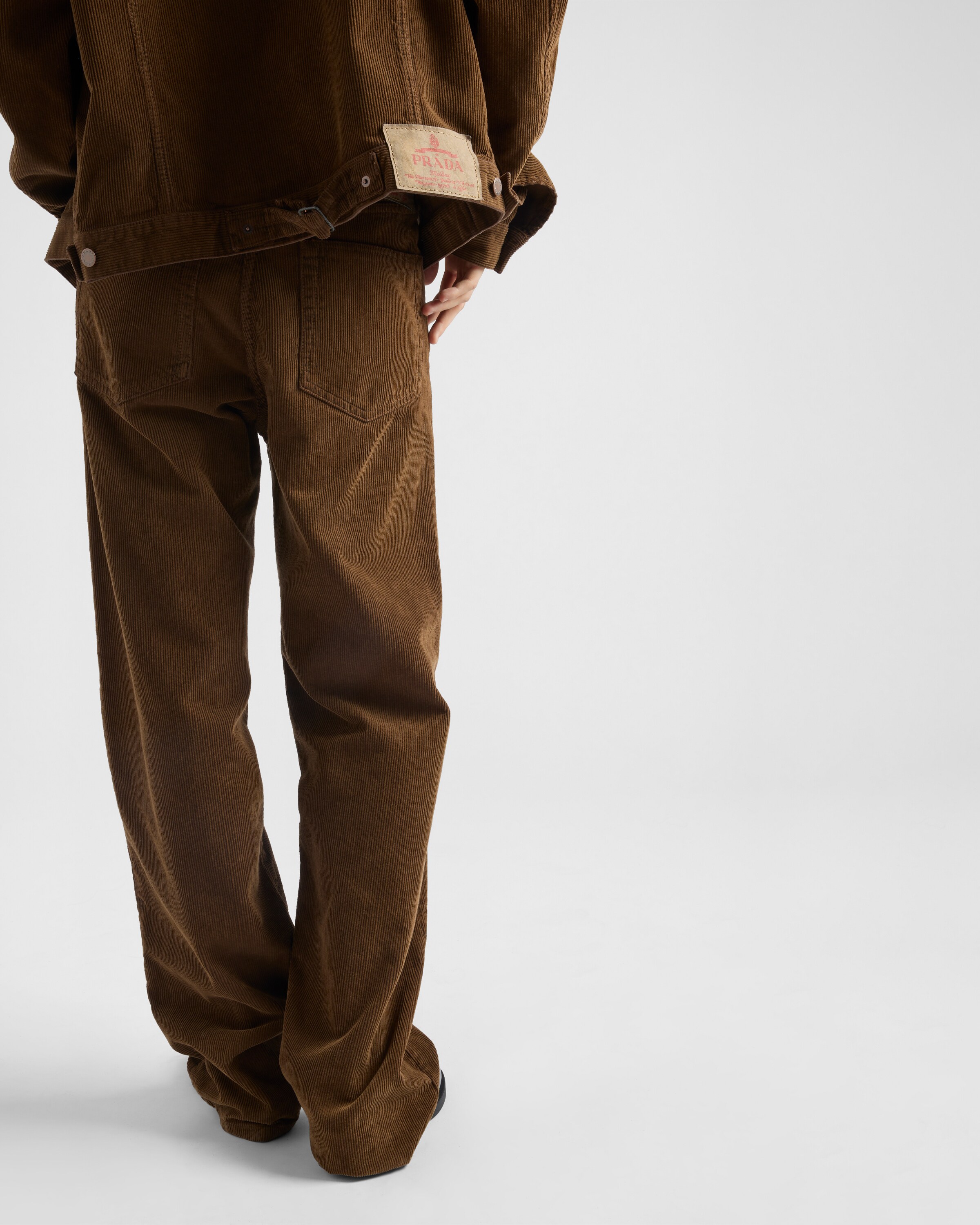 Caramel Wide-legged Corduroy Pants | PRADA