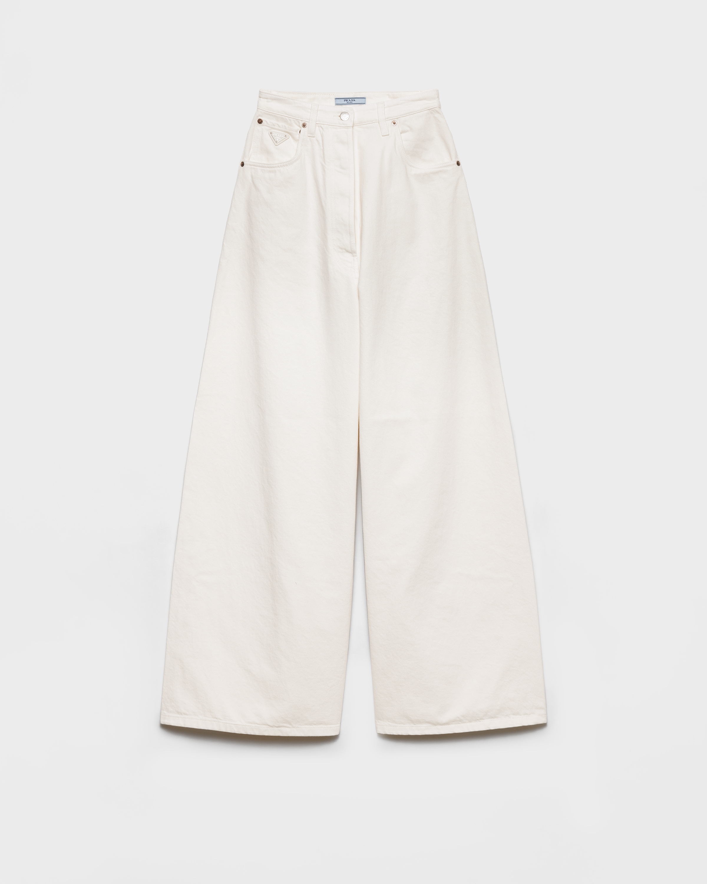 White Palazzo denim jeans | PRADA