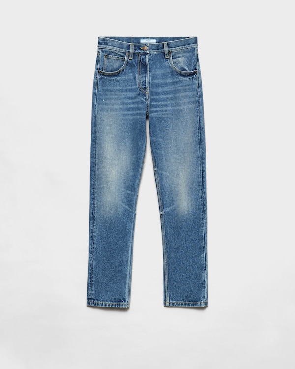 Mid Blue High-waisted denim jeans | PRADA