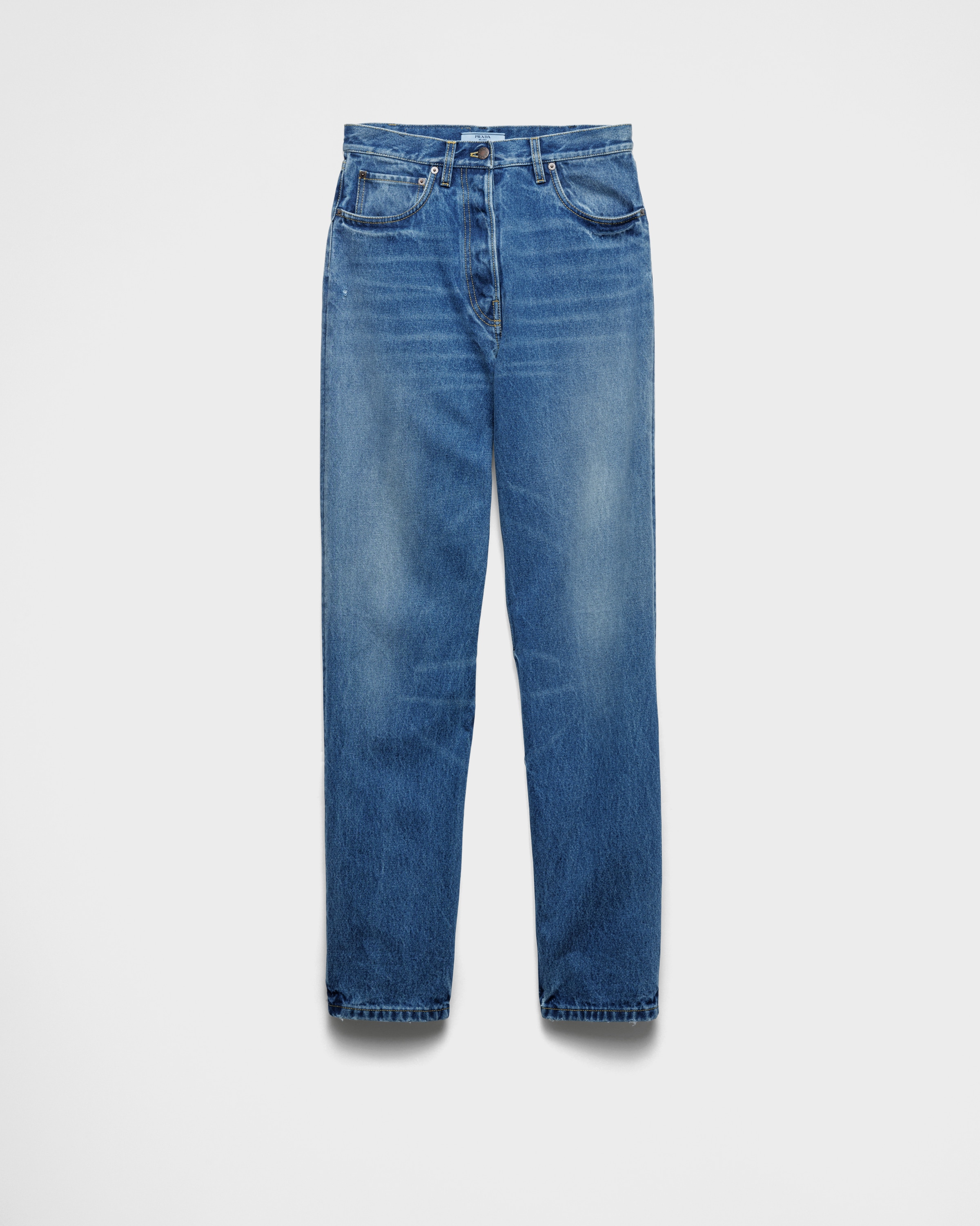 Prada Pantalones Vaqueros Con Pernera Ancha, Mujer, Azul Claro, Talla 27
