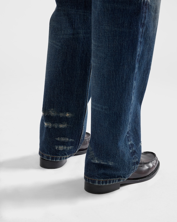 Straight-leg washed denim jeans Straight-leg washed denim jeans