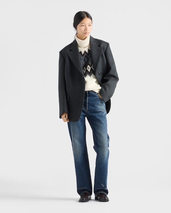 Straight-leg washed denim jeans Straight-leg washed denim jeans