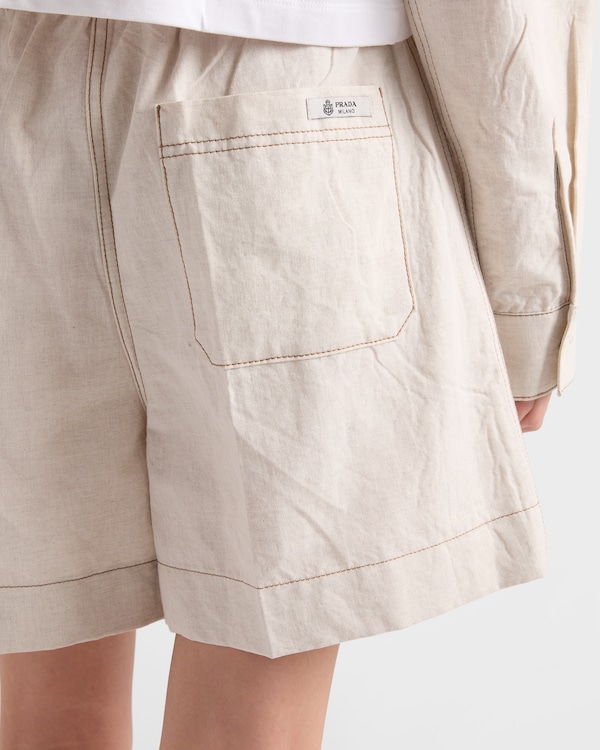 샴브레이 쇼츠 - 에크루 샴브레이 쇼츠 - 에크루