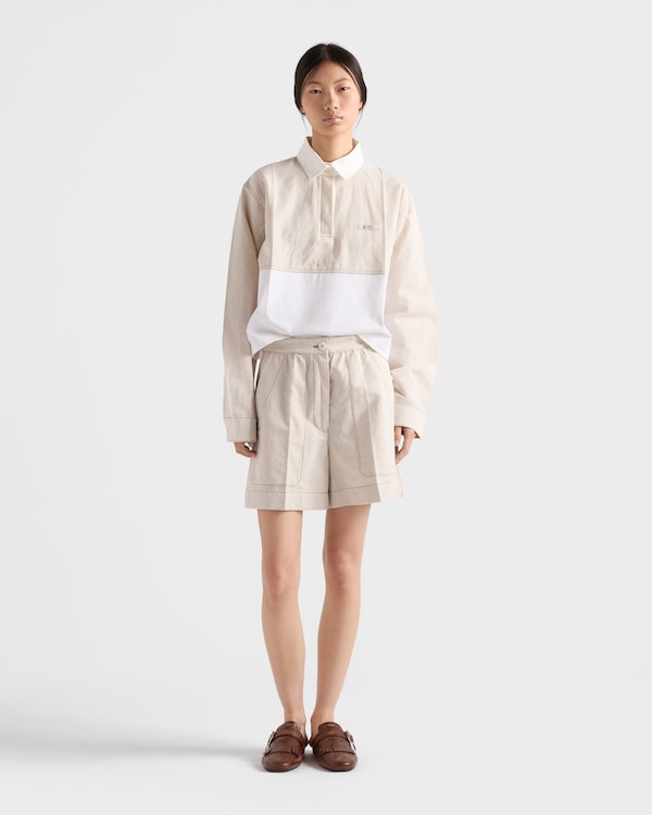 샴브레이 쇼츠 - 에크루 샴브레이 쇼츠 - 에크루