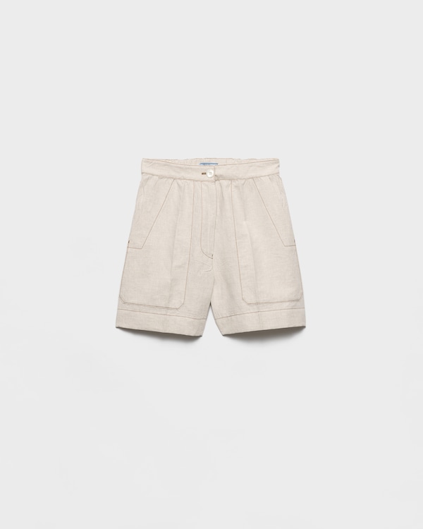 샴브레이 쇼츠 - 에크루 샴브레이 쇼츠 - 에크루
