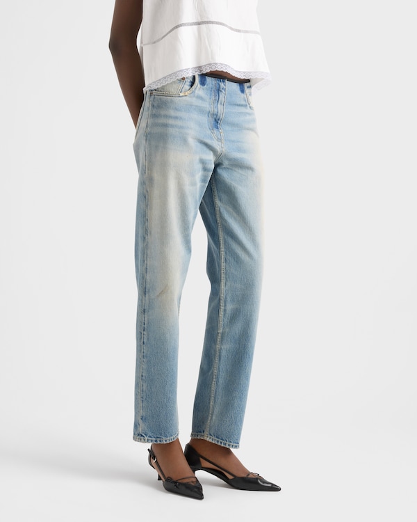Jean en denim délavé - Bleu Jean en denim délavé - Bleu