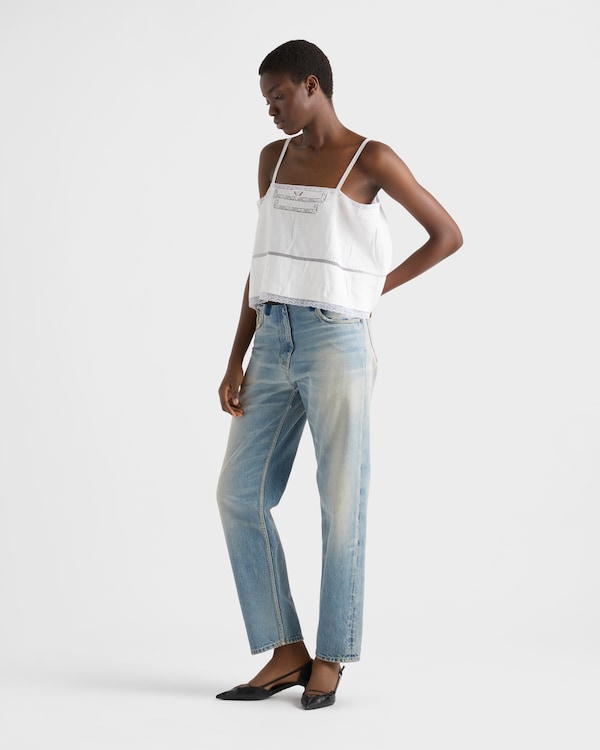 Jean en denim délavé - Bleu Jean en denim délavé - Bleu