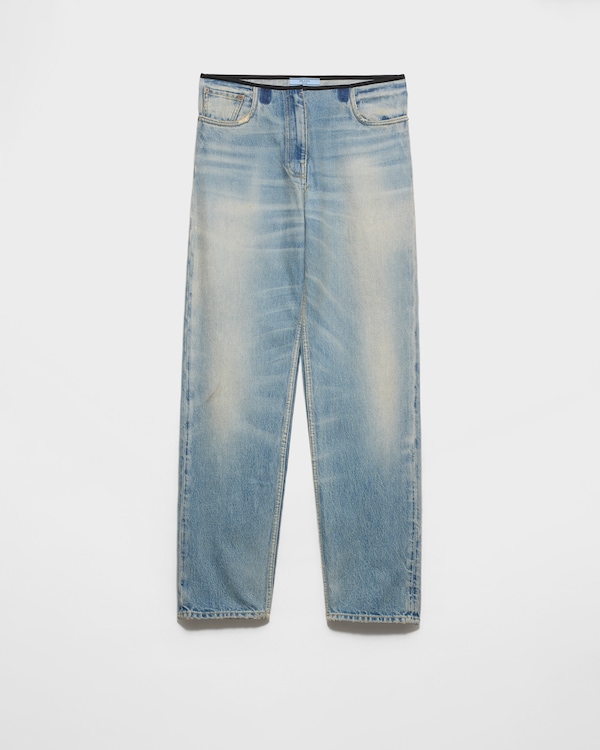 Jean en denim délavé - Bleu Jean en denim délavé - Bleu
