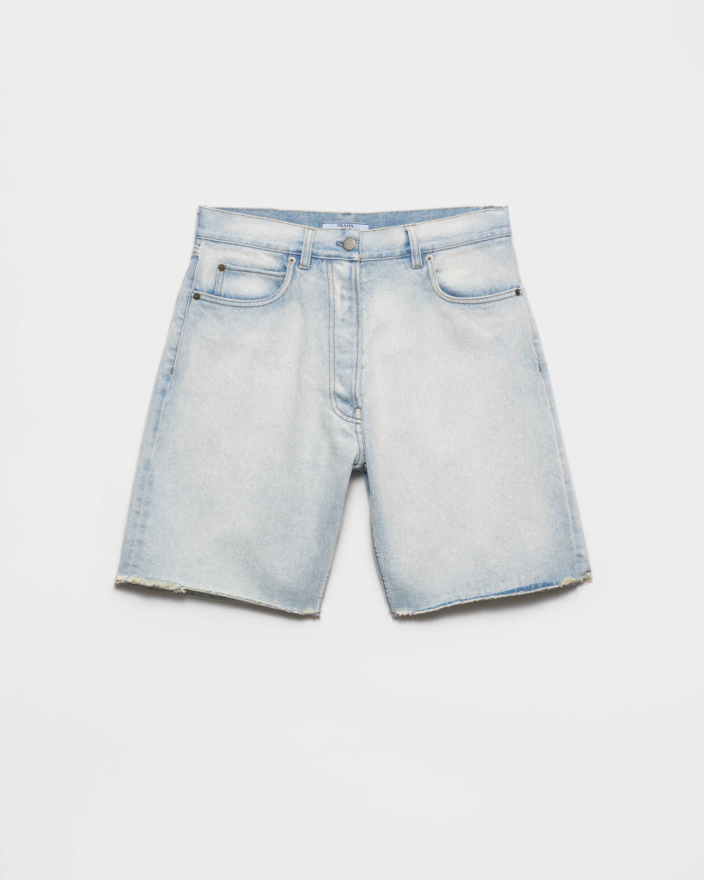 Prada Bermudas Vaqueras, Mujer, Azul Claro, Talla 26