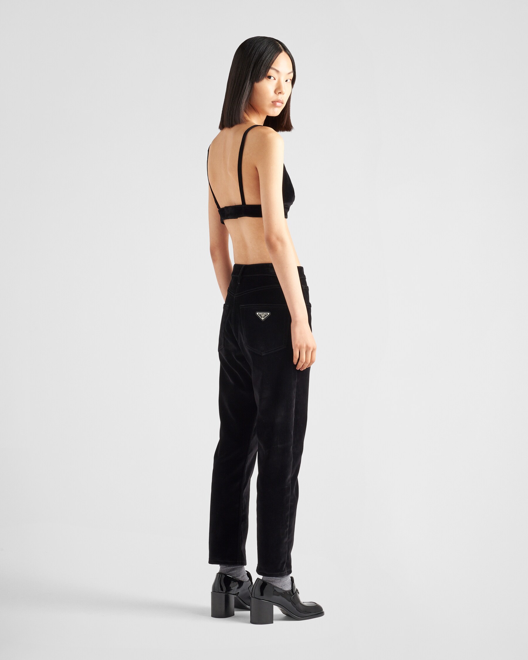 Prada Black Velvet Over The Knee
