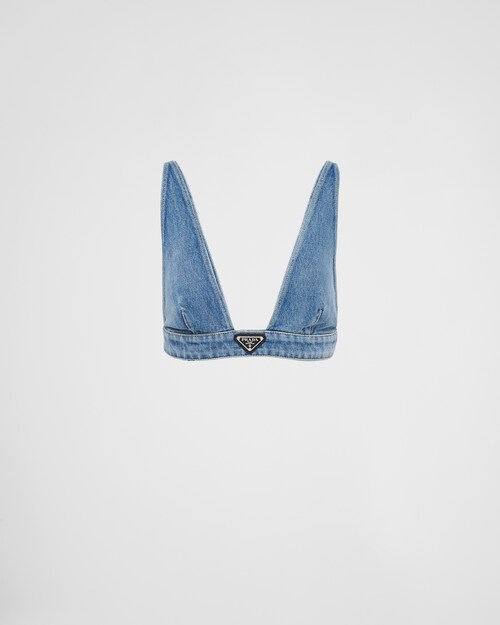 Navy Organic denim top | Prada