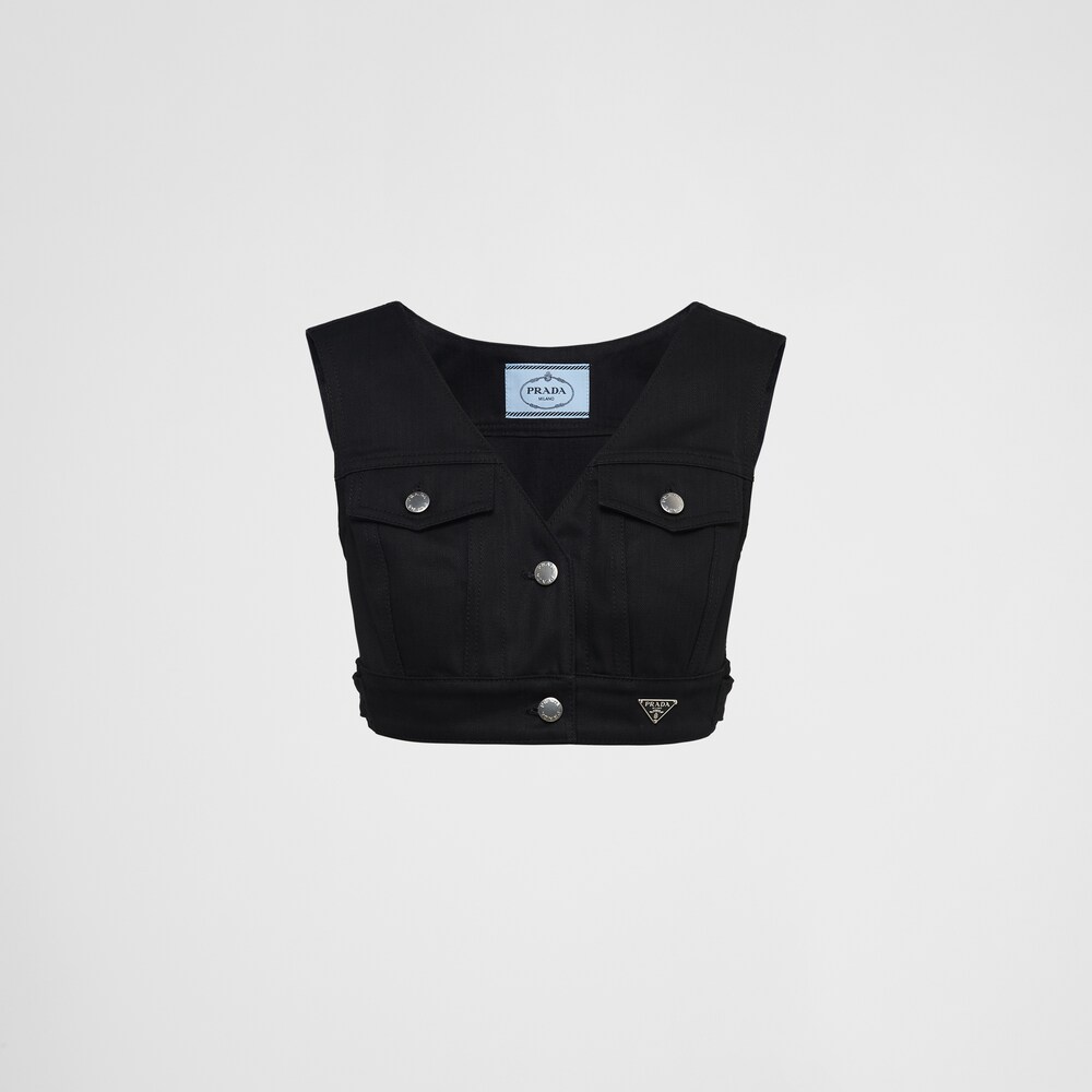 Prada Top en denim stretch 1