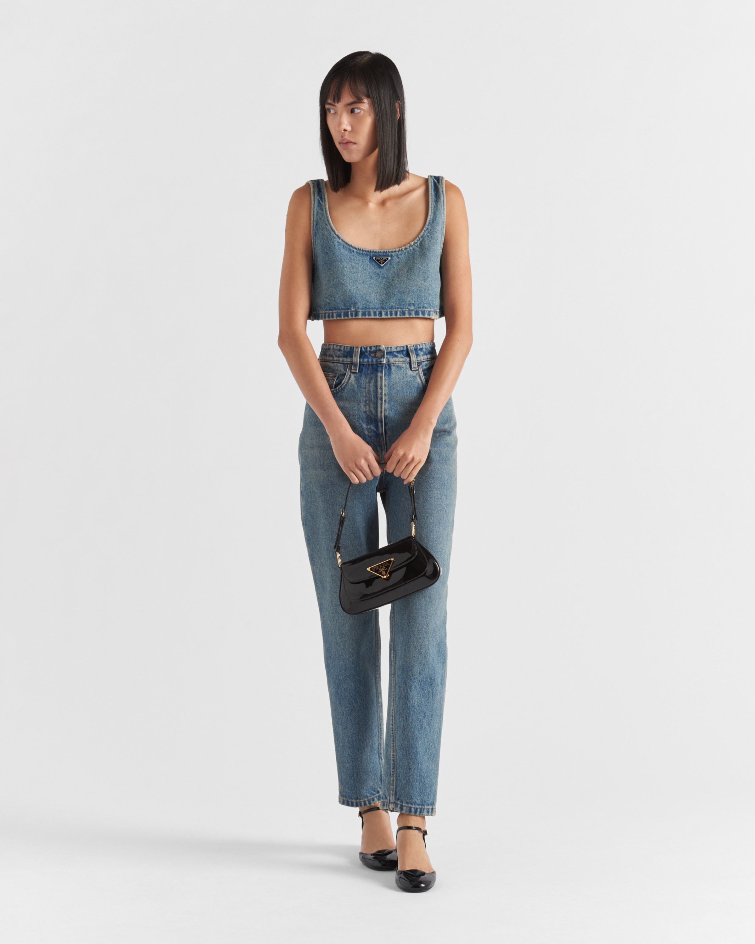 Womens Prada black Denim Bandeau Top