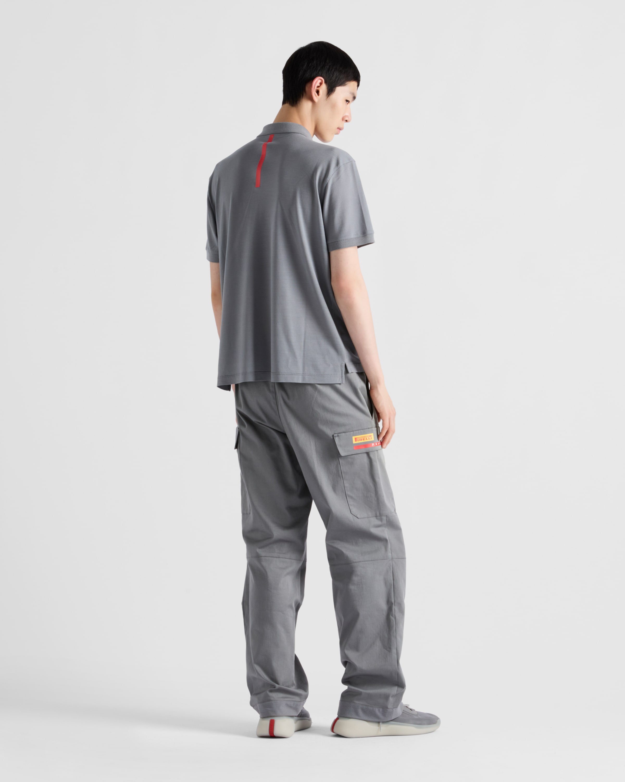 Grau Luna Rossa Prada Pirelli Poloshirt Aus Woll-piqué | PRADA