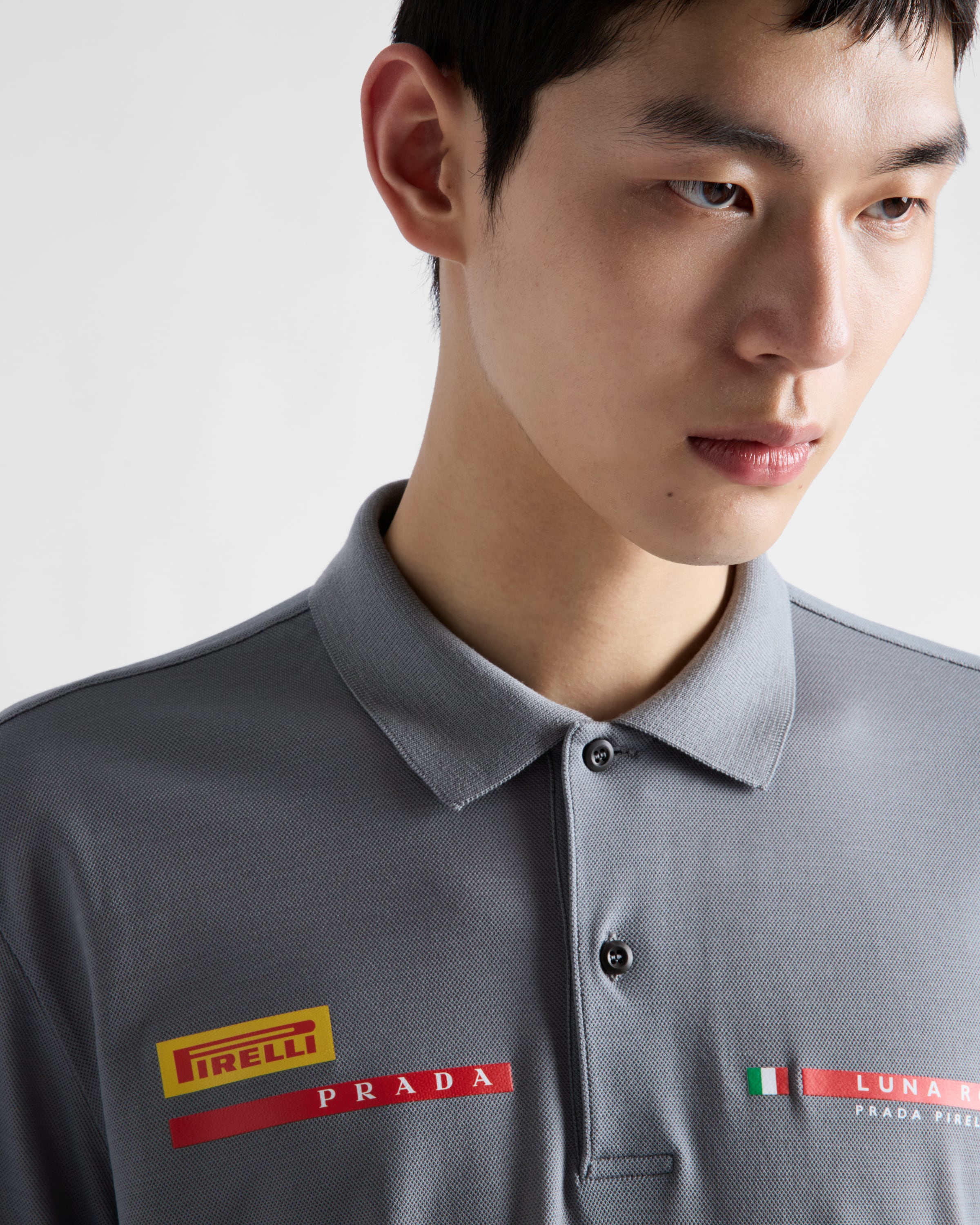 トップス 03ss Prada luna rossa gray Polo shirts Prada Luna Rossa Grey Polo - Womens Sizing – Victoria Vintage