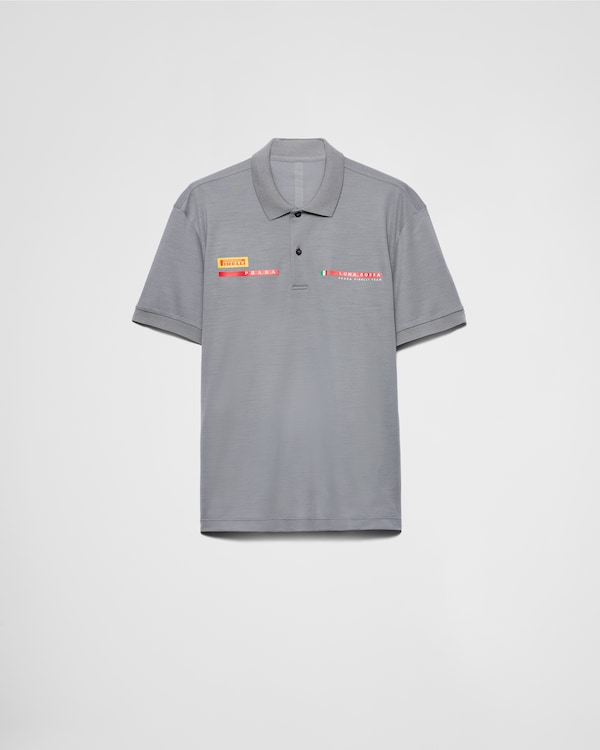 Luna Rossa Prada Pirelli wool piqué polo shirt - Grey Luna Rossa Prada Pirelli wool piqué polo shirt - Grey