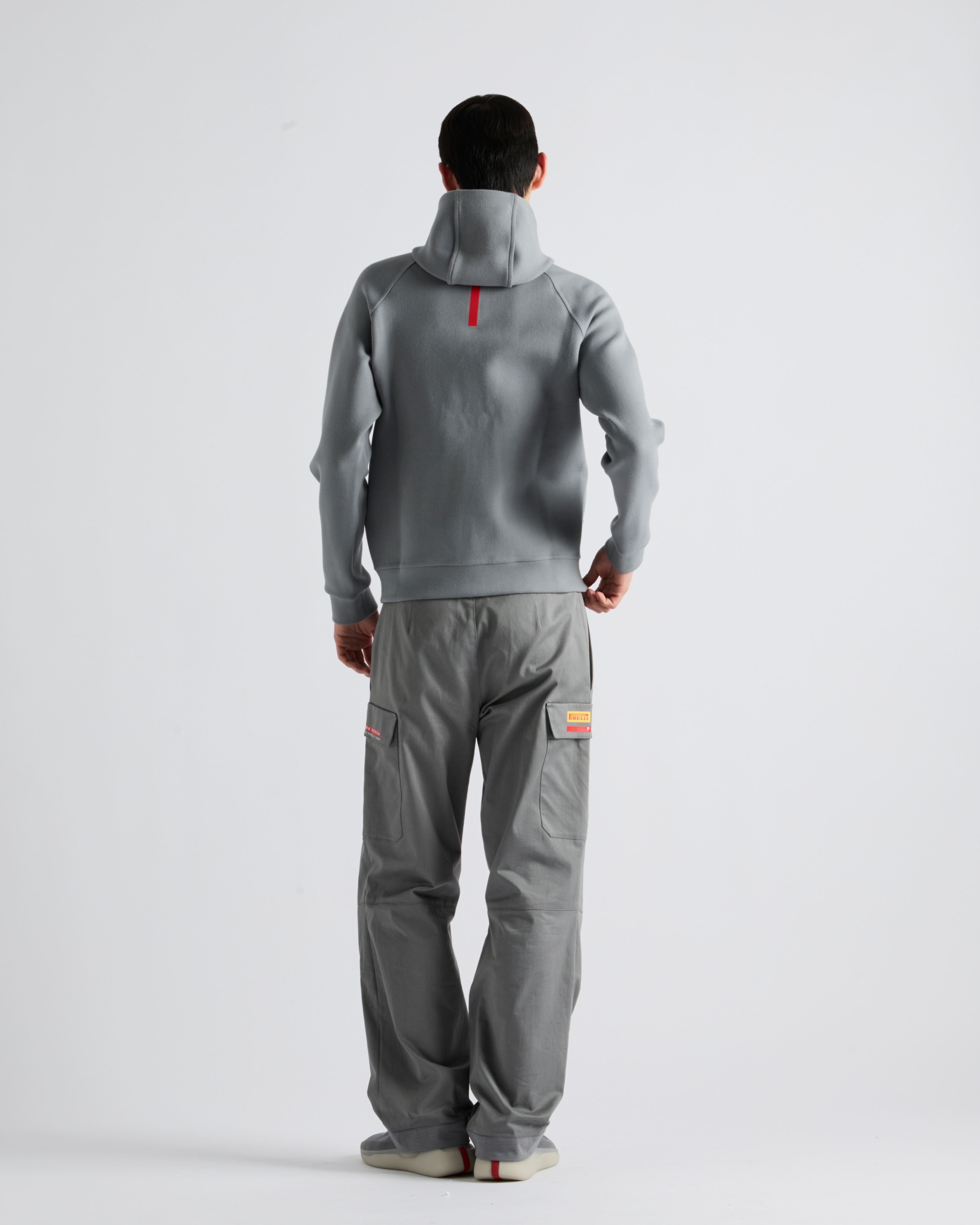 Grey Luna Rossa Prada Pirelli technical cotton hoodie | PRADA - Greece