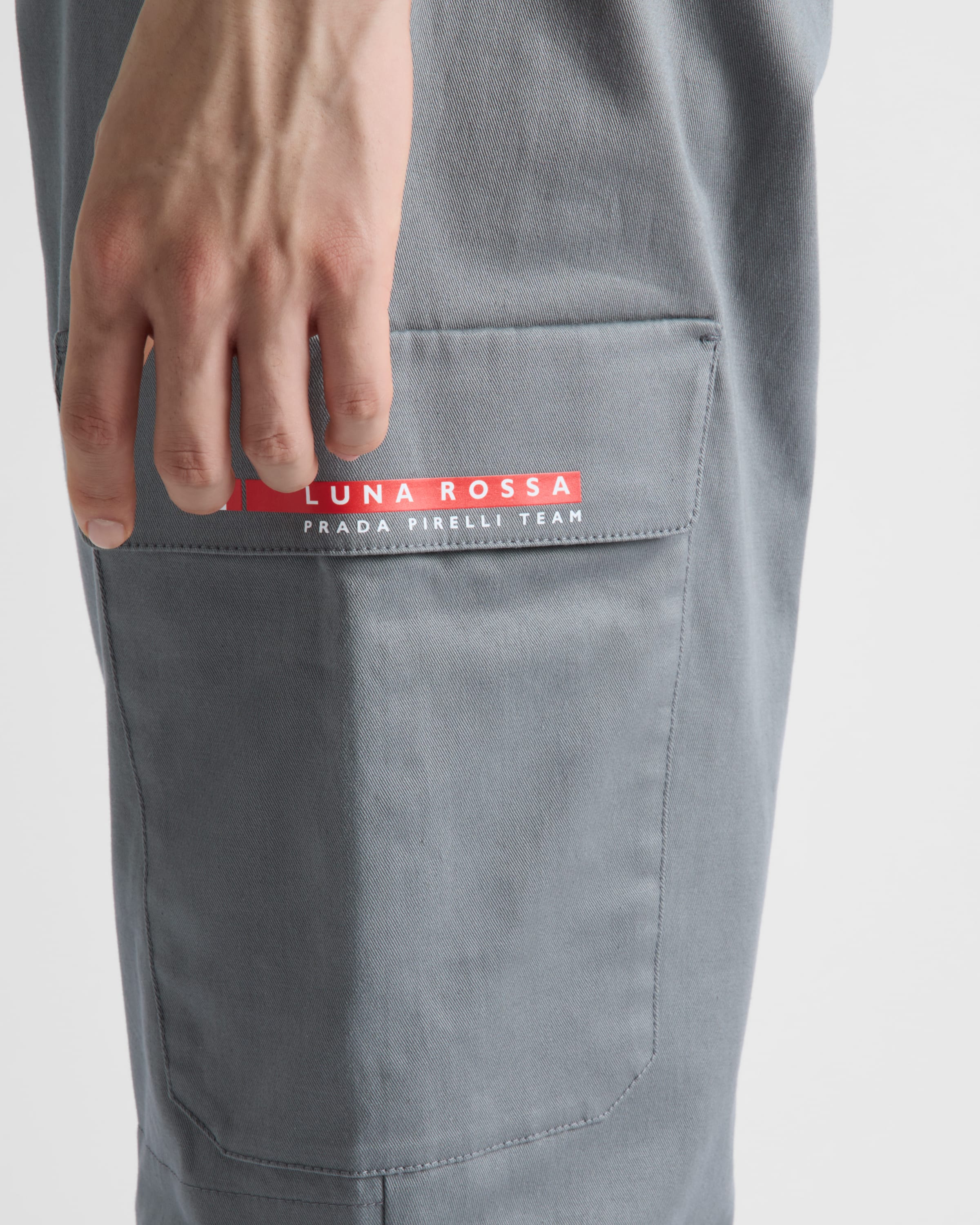 Grey Luna Rossa Prada Pirelli Stretch Cotton Pants | PRADA