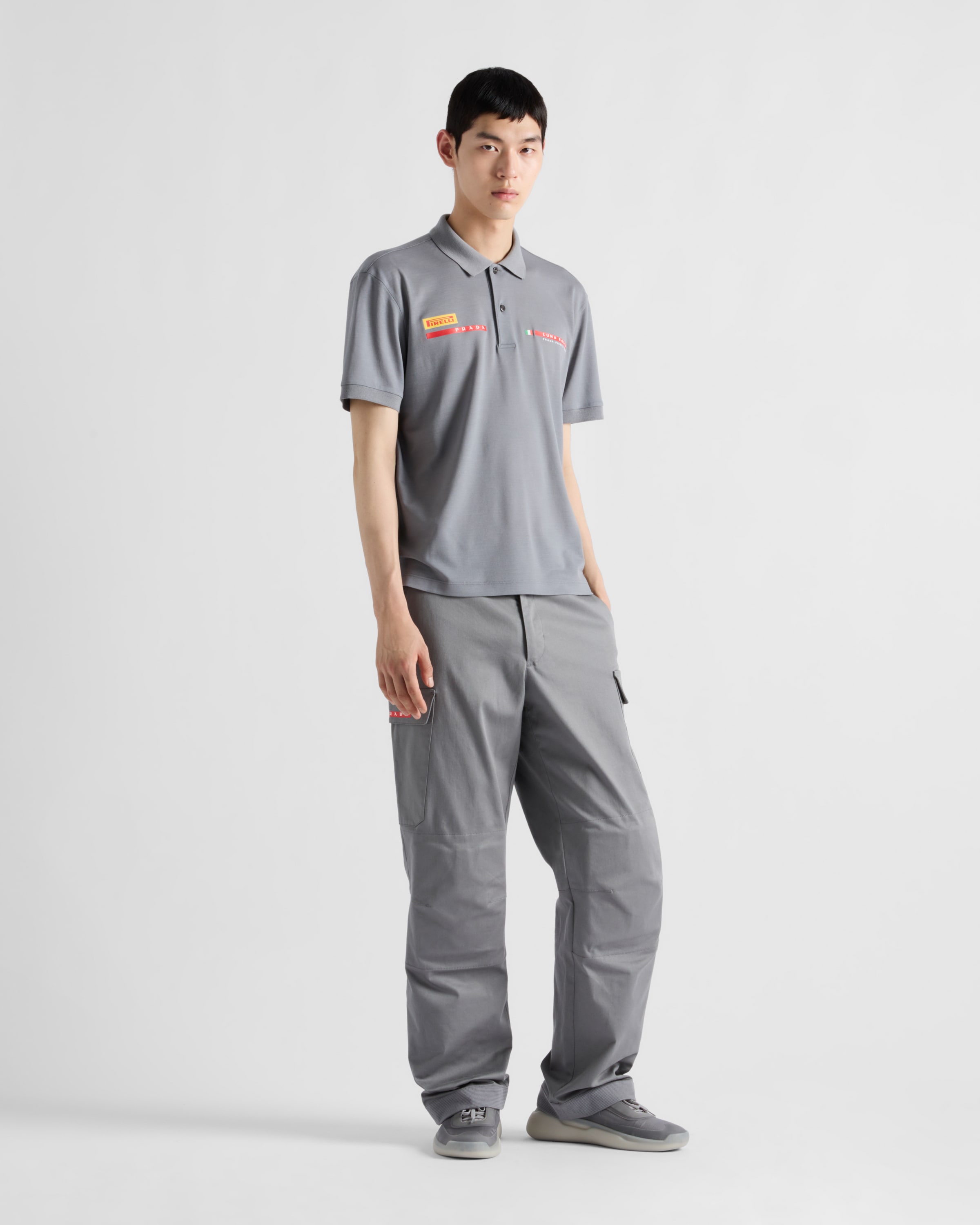 Grey Luna Rossa Prada Pirelli Stretch Cotton Pants | PRADA