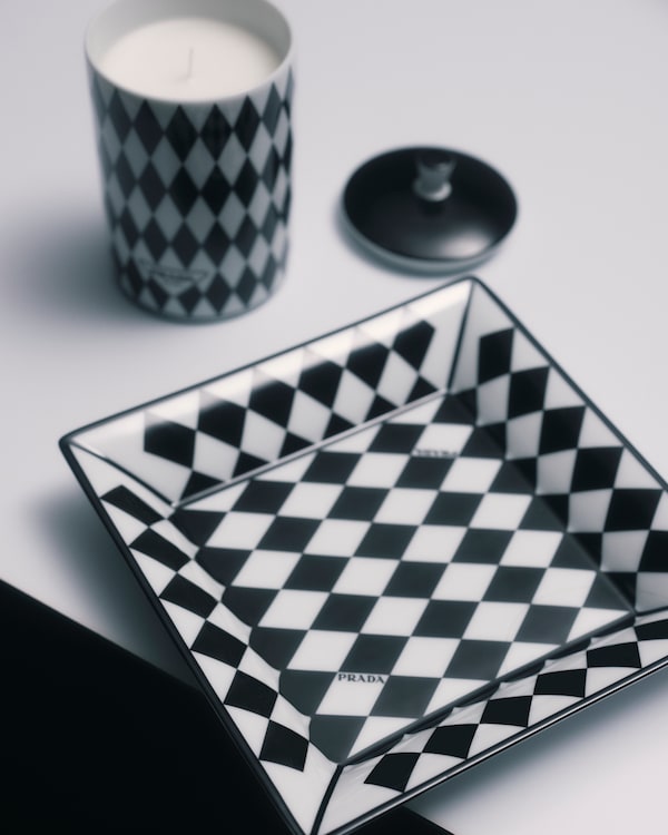 Large square porcelain catchall tray - Checkerboard Large square porcelain catchall tray - Checkerboard