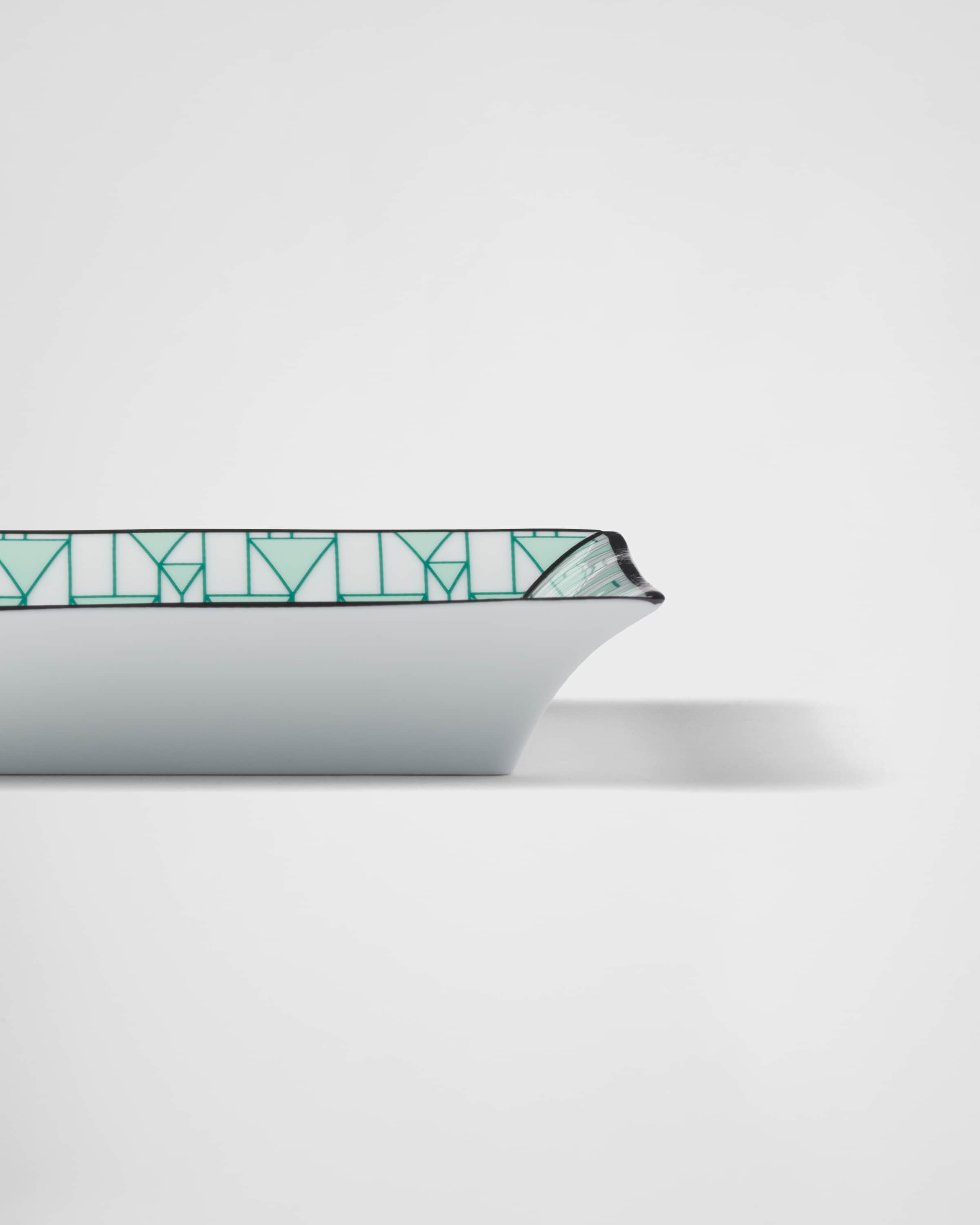 Green Large square porcelain catchall tray - Vienna Green | PRADA