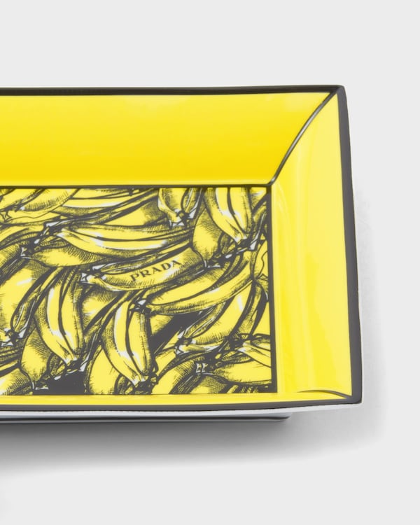 Grand plateau carré en porcelaine – Banana - Jaune Grand plateau carré en porcelaine – Banana - Jaune