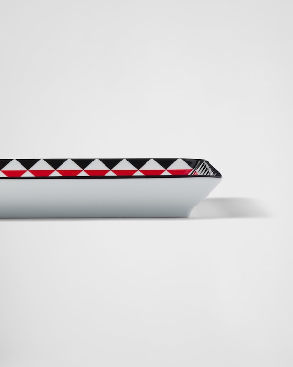 Large rectangular porcelain catchall tray - Triangles Large rectangular porcelain catchall tray - Triangles