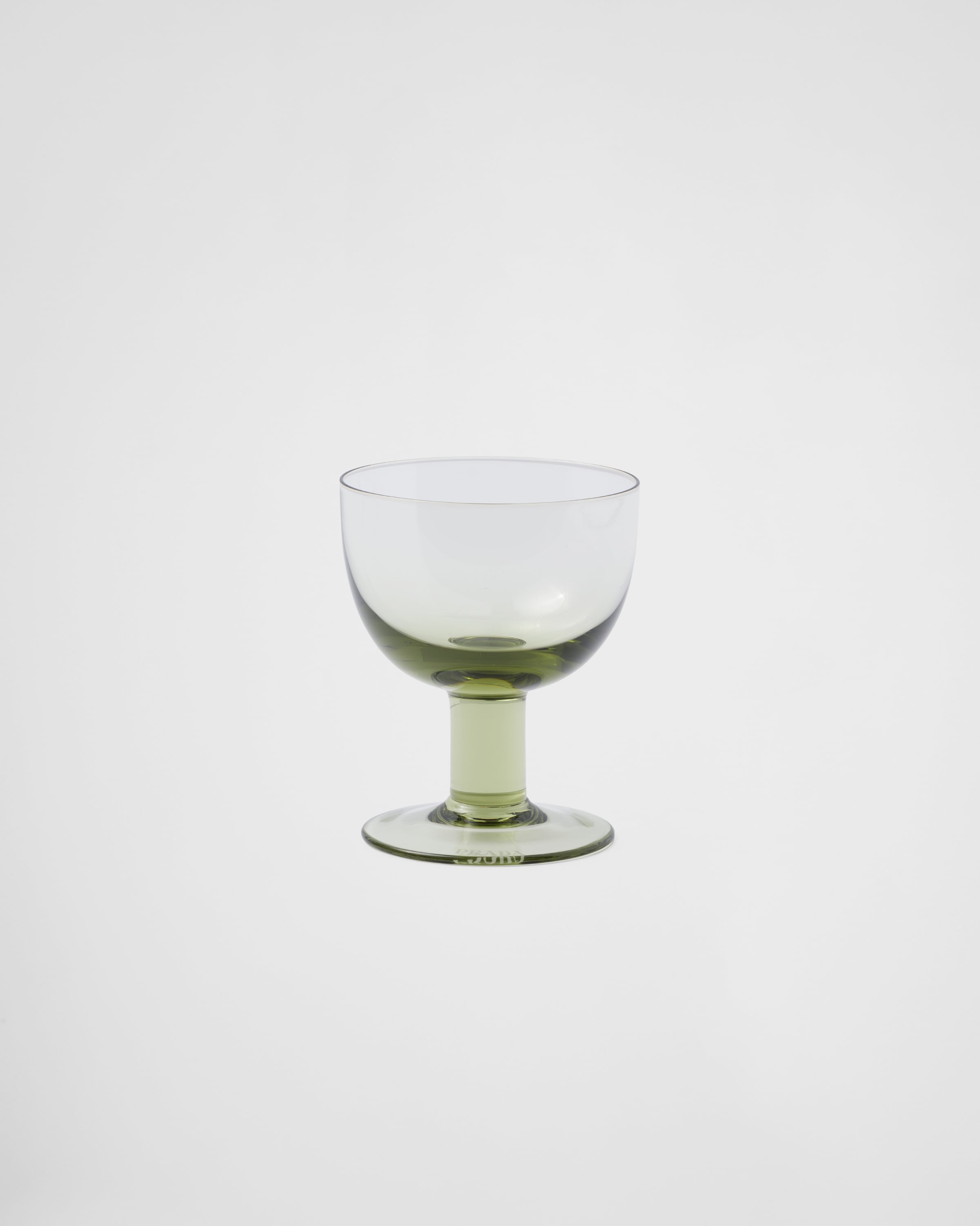 Prada Set Of Two Crystal Water Glasses - Plinth In Green