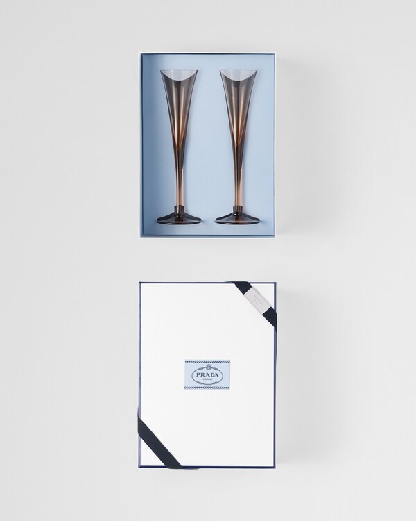 Set of two crystal flutes - New York Set of two crystal flutes - New York