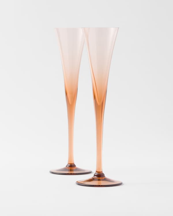 Set of two crystal flutes - New York Set of two crystal flutes - New York