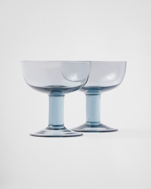 Set of two crystal champagne coupe glasses - Plinth Set of two crystal champagne coupe glasses - Plinth