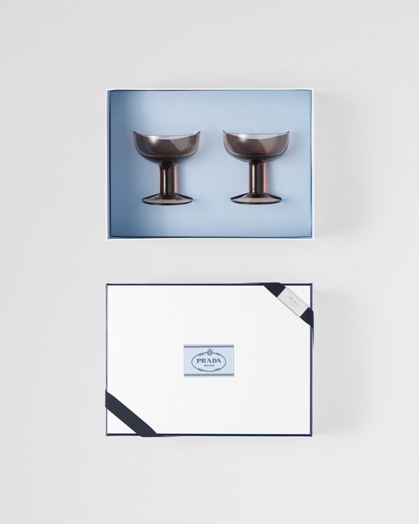 クリスタル シャンパンクープグラス 2点セット - Plinth クリスタル シャンパンクープグラス 2点セット - Plinth