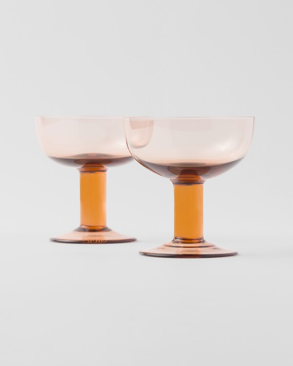 クリスタル シャンパンクープグラス 2点セット - Plinth クリスタル シャンパンクープグラス 2点セット - Plinth