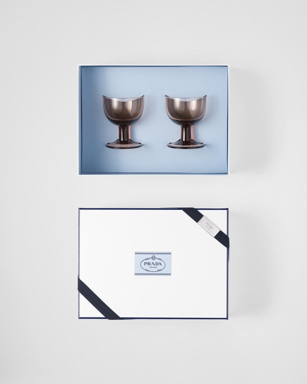 Set of two crystal water glasses - Plinth - Onix Set of two crystal water glasses - Plinth - Onix