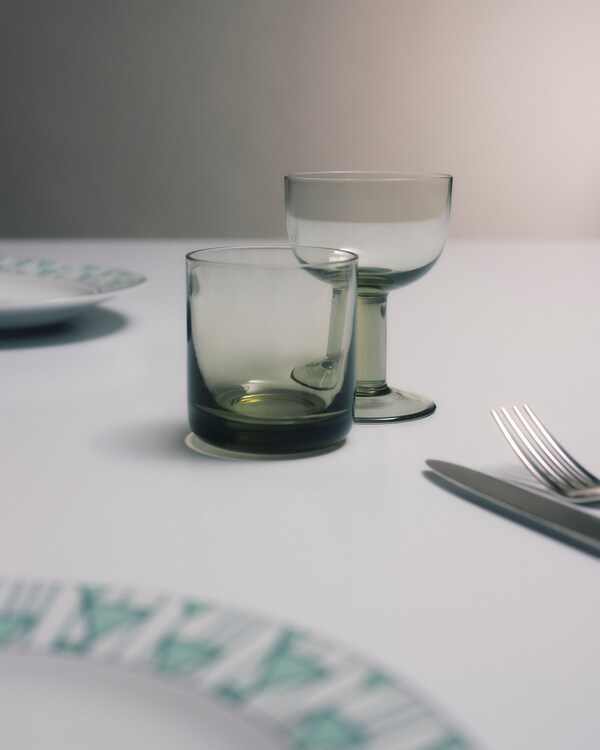 Set of two crystal red wine glasses - Plinth - Moss Set of two crystal red wine glasses - Plinth - Moss