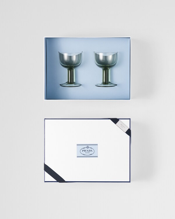 Set of two crystal red wine glasses - Plinth - Moss Set of two crystal red wine glasses - Plinth - Moss