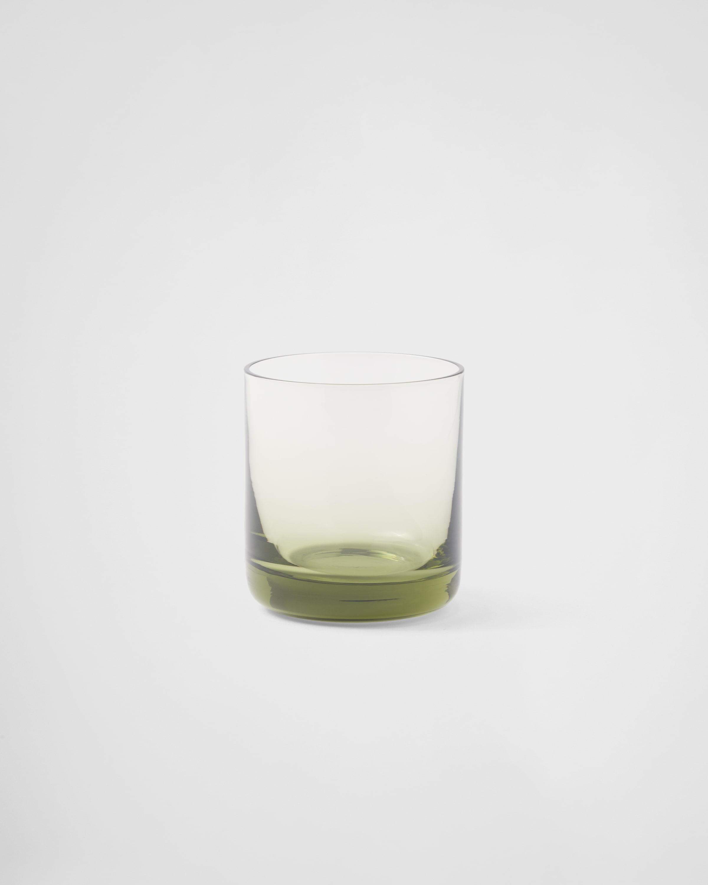 Prada Set Of Two Crystal Tumbler Glasses - Plinth In Moos