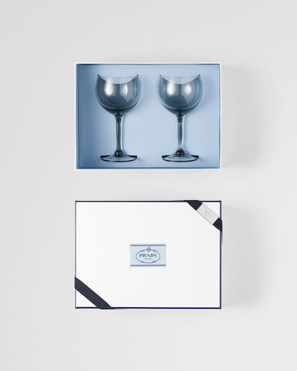 Set de dos copas de vino de cristal - New York - Azul Mar Set de dos copas de vino de cristal - New York - Azul Mar