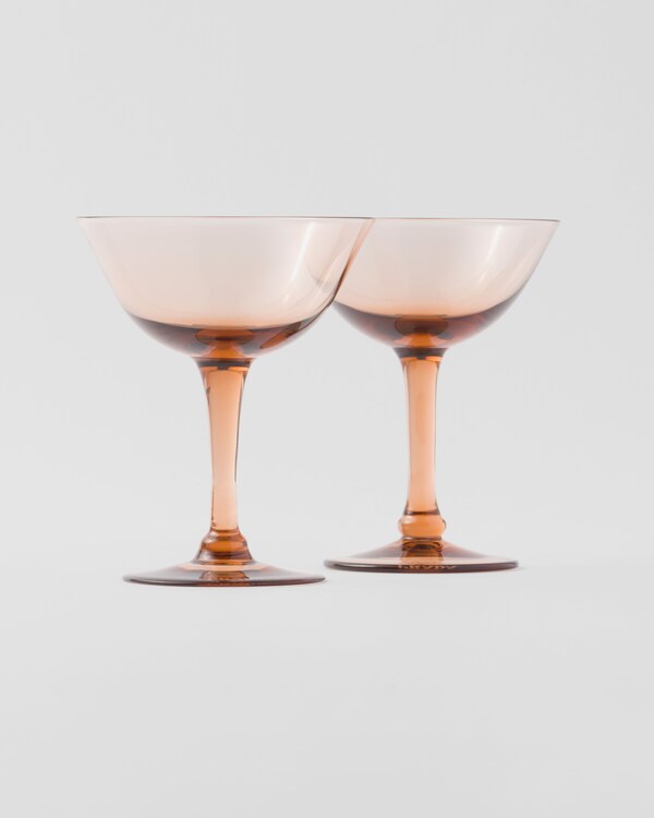 Set of two crystal champagne coupe glasses - New York - Onix Set of two crystal champagne coupe glasses - New York - Onix