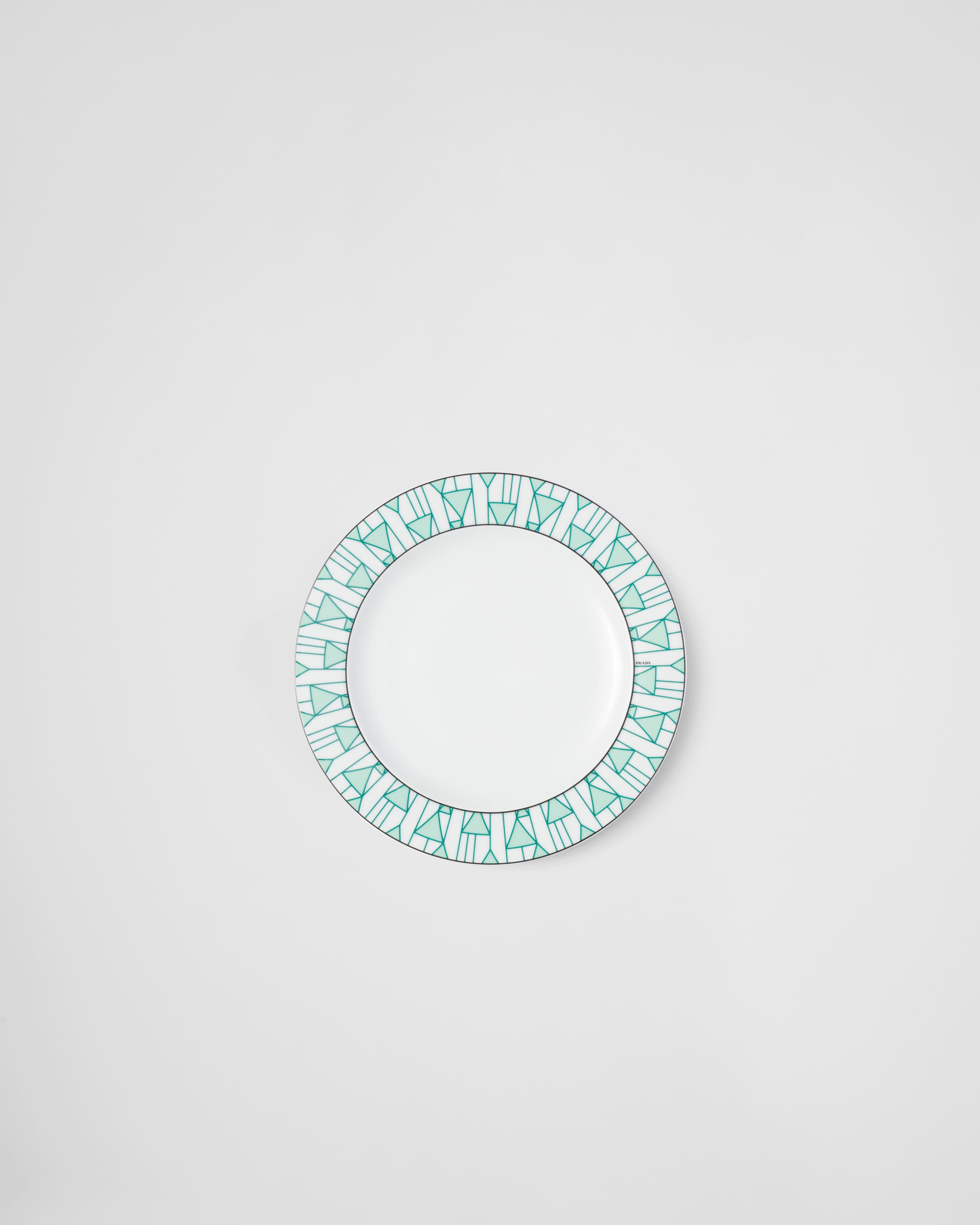 Prada Set Of Two Porcelain Dinner Plates - Vienna Green